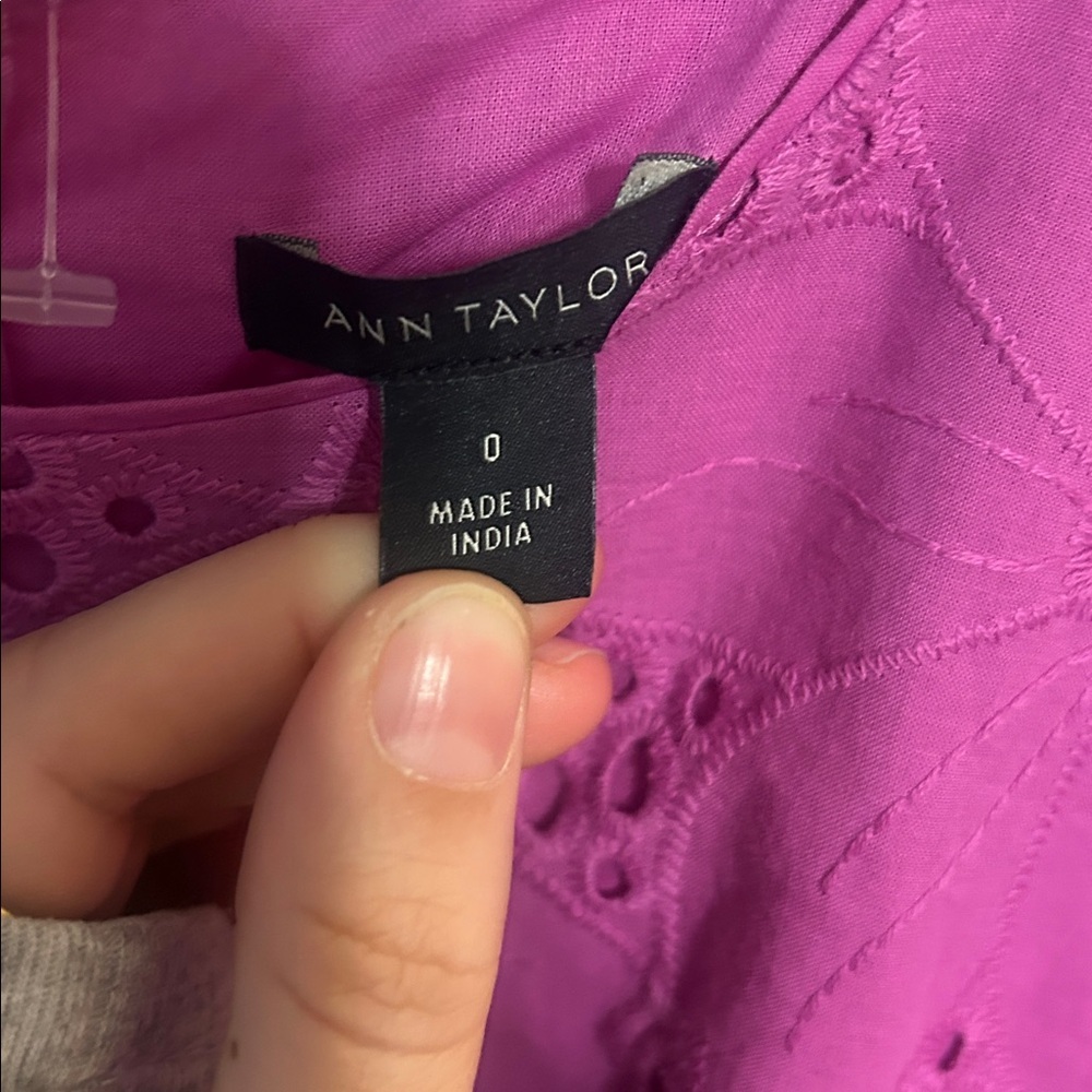 Ann Taylor Eyelet Flutter Sleeve Midi Dress - Picture 3 of 5